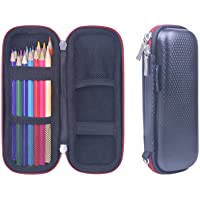 Larcenciel duro EVA estuche de viaje- fibra de carbono patrón diseño lápiz soporte para auriculares- cargador- cable…